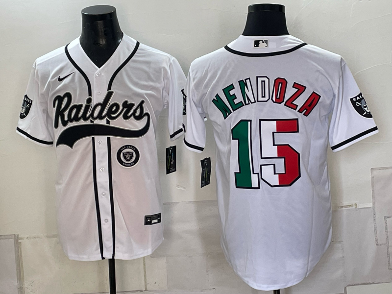 Men 2026 Oakland Raiders #15 Mendoza white Nike Limited NFL Jersey 093001->oakland raiders->NFL Jersey